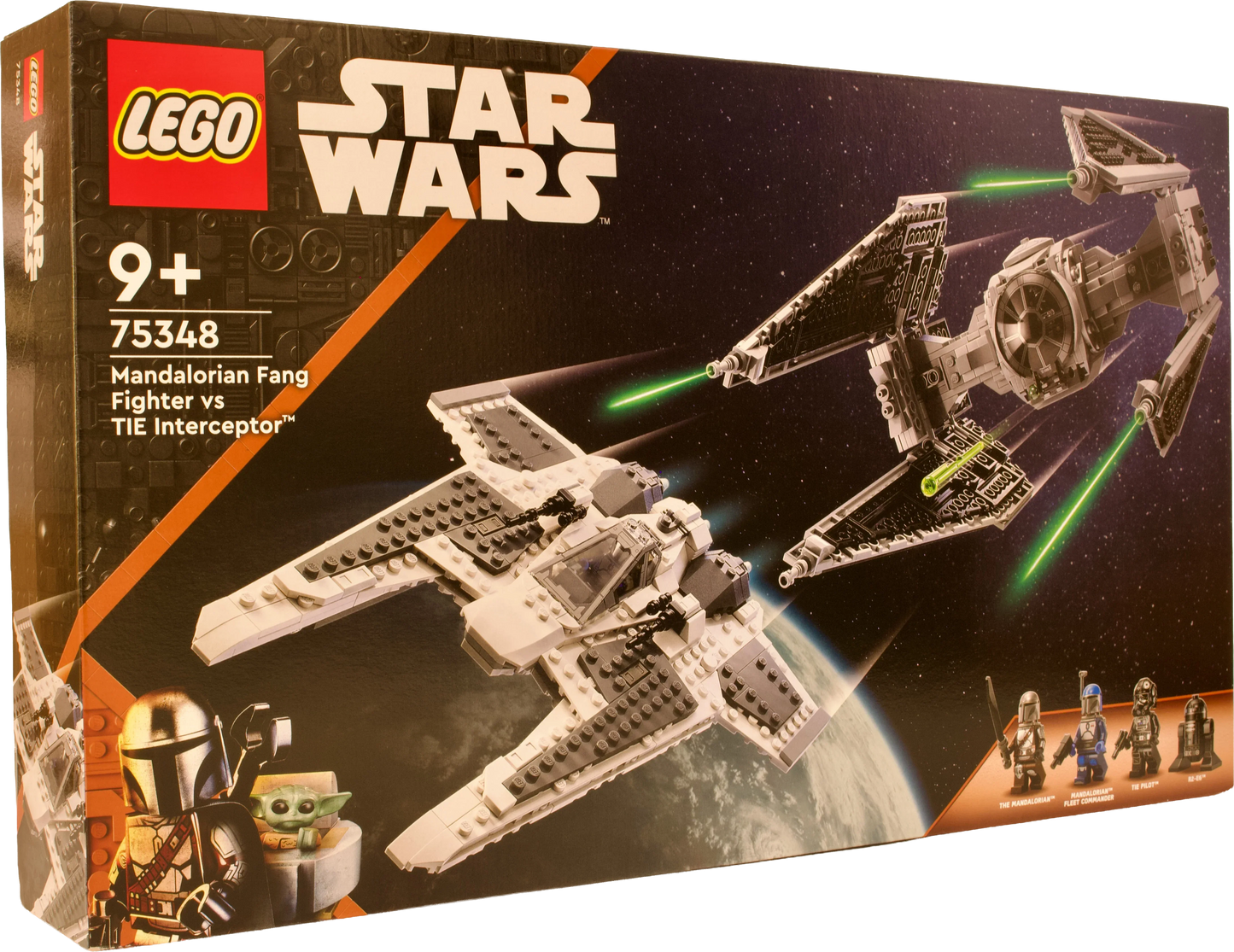 LEGO® Star Wars™ – forside af æsken med Mandalorian Fang Fighter™ og TIE Interceptor™ motiv.