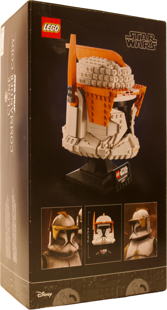 LEGO® Star Wars™ – bagside af æsken med visning af detaljer på Klonkommandør Codys hjelm